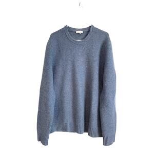 Gap Lambswool Blend Pullover Sweater Waffle Knit Heavyweight Blue Size XL